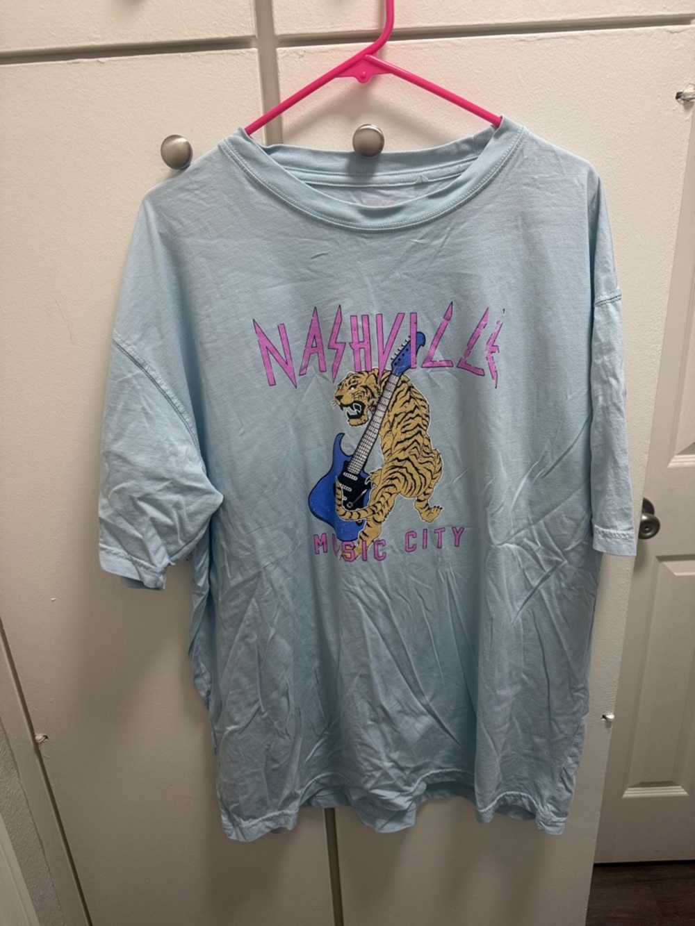 Nashville Music City Light Blue Graphic Tee